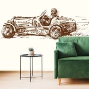 Self adhesive wallpaper retro racing car