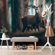 SELF ADHESIVE WALL MURAL DEER IN THE FOREST - SELF-ADHESIVE WALLPAPERS - WALLPAPERS