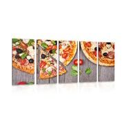 5-PIECE CANVAS PRINT PIZZA - PICTURES OF FOOD AND DRINKS - PICTURES