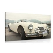 CANVAS PRINT WHITE LUXURY VINTAGE CAR - PICTURES CARS - PICTURES