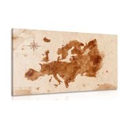 WANDBILD RETRO-EUROPAKARTE - WELTKARTEN ALS BILDER - BILDER