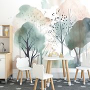 SELF ADHESIVE WALLPAPER SOFT PAINTED FOREST - SELF-ADHESIVE WALLPAPERS - WALLPAPERS