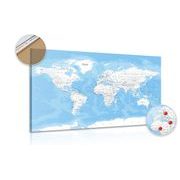 DECORATIVE PINBOARD STYLISH WORLD MAP - PICTURES ON CORK - PICTURES