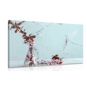 Canvas print cherry twig in a vase