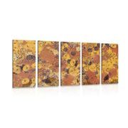 5-PIECE CANVAS PRINT ABSTRACTION INSPIRED BY G. KLIMT - ABSTRACT PICTURES - PICTURES