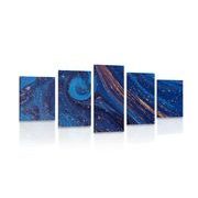 5-piece Canvas print blue abstraction