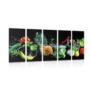 5-PIECE CANVAS PRINT ORGANIC FRUITS AND VEGETABLES - PICTURES OF FOOD AND DRINKS - PICTURES