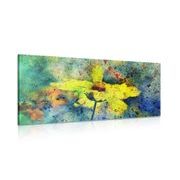 CANVAS PRINT YELLOW FLOWER WITH A VINTAGE TOUCH - VINTAGE AND RETRO PICTURES - PICTURES