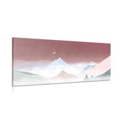 IMPRESSION SUR TOILE LUNE SUR DES MONTAGNES PASTEL - IMPRESSION SUR TOILE MONTAGNES - IMPRESSION SUR TOILE