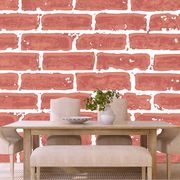 Wallpaper painted red brick