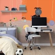 SELF ADHESIVE WALLPAPER PLAYFUL CAT WITH BALLS - SELF-ADHESIVE WALLPAPERS - WALLPAPERS