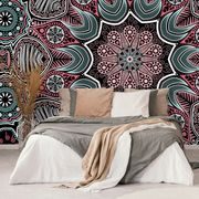 WALLPAPER INDIAN MANDALA WITH A FLORAL PATTERN - WALLPAPERS FENG SHUI - WALLPAPERS