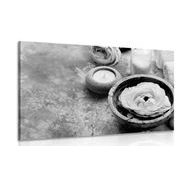 Canvas print Spa still life in black and white