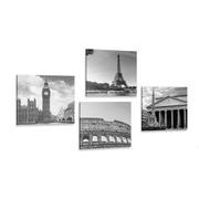 Set of pictures for lovers of travel in black & white