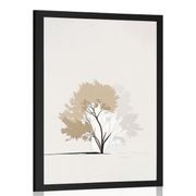 POSTER MINIMALISTISCHER BAUM MIT BLÄTTERN - BÄUME UND LAUB - POSTER