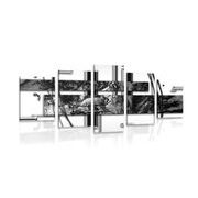 5 part picture luxury abstraction in black & white
