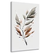 CANVAS PRINT LEAF IN MOTION WITH A TOUCH OF MINIMALISM - PICTURES OF TREES AND LEAVES - PICTURES