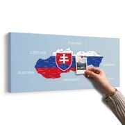OBRAZ NA KORKU MAPA SLOVENSKA SO ŠTÁTNYM ZNAKOM - OBRAZY NA KORKU - OBRAZY