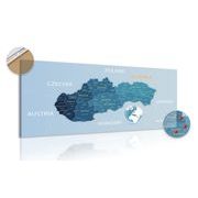 KÉP PARAFÁN ELEGÁNS SZLOVÁKIA TÉRKÉP KÉKBEN - PARAFA KÉPEK - KÉPEK