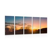 5-dijelna slika prekrasni zalazak sunca