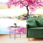 SELBSTKLEBENDE TAPETE ORIENTALISCHE ROSA KIRSCHE - SELBSTKLEBENDE TAPETEN - TAPETEN