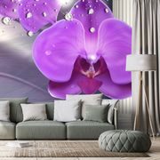 TAPETA ORCHIDEA PRZY GRECKICH KOLUMNACH - TAPETY KWIATY - TAPETY