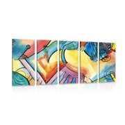 5 part picture colourfull abstract art