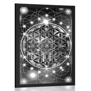 POSTER CHARMING MANDALA IN BLACK AND WHITE - BLACK AND WHITE - POSTERS