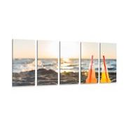 5-piece Canvas print refreshing drink on the beach