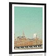 Plakat s paspartuom neboderi u New Yorku