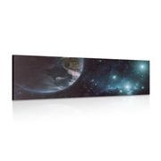 CANVAS PRINT UNIVERSE AND GLOBE - PICTURES OF SPACE AND STARS - PICTURES