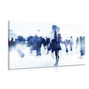CANVAS PRINT SILHOUETTES OF PEOPLE IN A BIG CITY - PICTURES OF PEOPLE - PICTURES