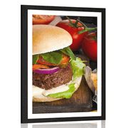 Plakát s paspartou americký hamburger