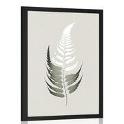 PLAKAT MINIMALISTIČNI LISTEK PRAPROTI - BOTANIKA - PLAKATI