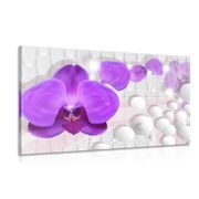 QUADRO ORCHIDEA SU SFONDO ASTRATTO - QUADRI DI FIORI - QUADRI