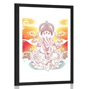 AFFICHE AVEC MONTURE LE HINDU GANESH - FENG SHUI - AFFICHES