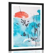 Plakát s paspartou malba japonské oblohy
