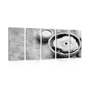 5-piece Canvas print Spa still life in black and white