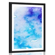 POSTER WITH MOUNT BLUE-PURPLE ABSTRACT ART - ABSTRACT AND PATTERNED - POSTERS