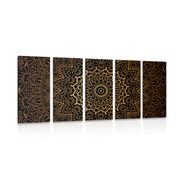5-piece Canvas print vintage Mandala in Indian style