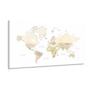 Picture world map with vintage elements