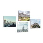 CANVAS PRINT SET CHARMING FRANCE - SET OF PICTURES - PICTURES