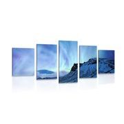 5-PIECE CANVAS PRINT NORTHERN LIGHTS - PICTURES OF NATURE AND LANDSCAPE - PICTURES