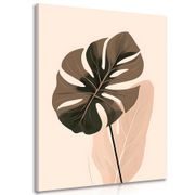 CANVAS PRINT ABSTRACT BOTANICAL MONSTERA SHAPES - PICTURES OF ABSTRACT SHAPES - PICTURES