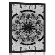 POSTER – ASTRAZIONE DI MANDALA IN BIANCO E NERO - NERO E BIANCO - POSTER