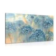 CANVAS PRINT BLUE DANDELION IN WATERCOLOR DESIGN - PICTURES FLOWERS - PICTURES