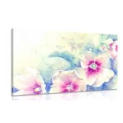 WANDBILD AQUARELLILLUSTRATION VON ROSA BLUMEN - BILDER BLUMEN - BILDER