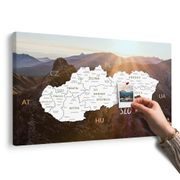 OBRAZ NA KORKU MAPA SLOVENSKA S POZADÍM HÔR - OBRAZY NA KORKU - OBRAZY