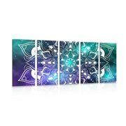 5-PIECE CANVAS PRINT MODERN MANDALA WITH AN ORIENTAL PATTERN - PICTURES FENG SHUI - PICTURES