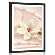 AFFICHE AVEC MONTURE MAGNOLIA LUXUEUX - FLEURS - AFFICHES